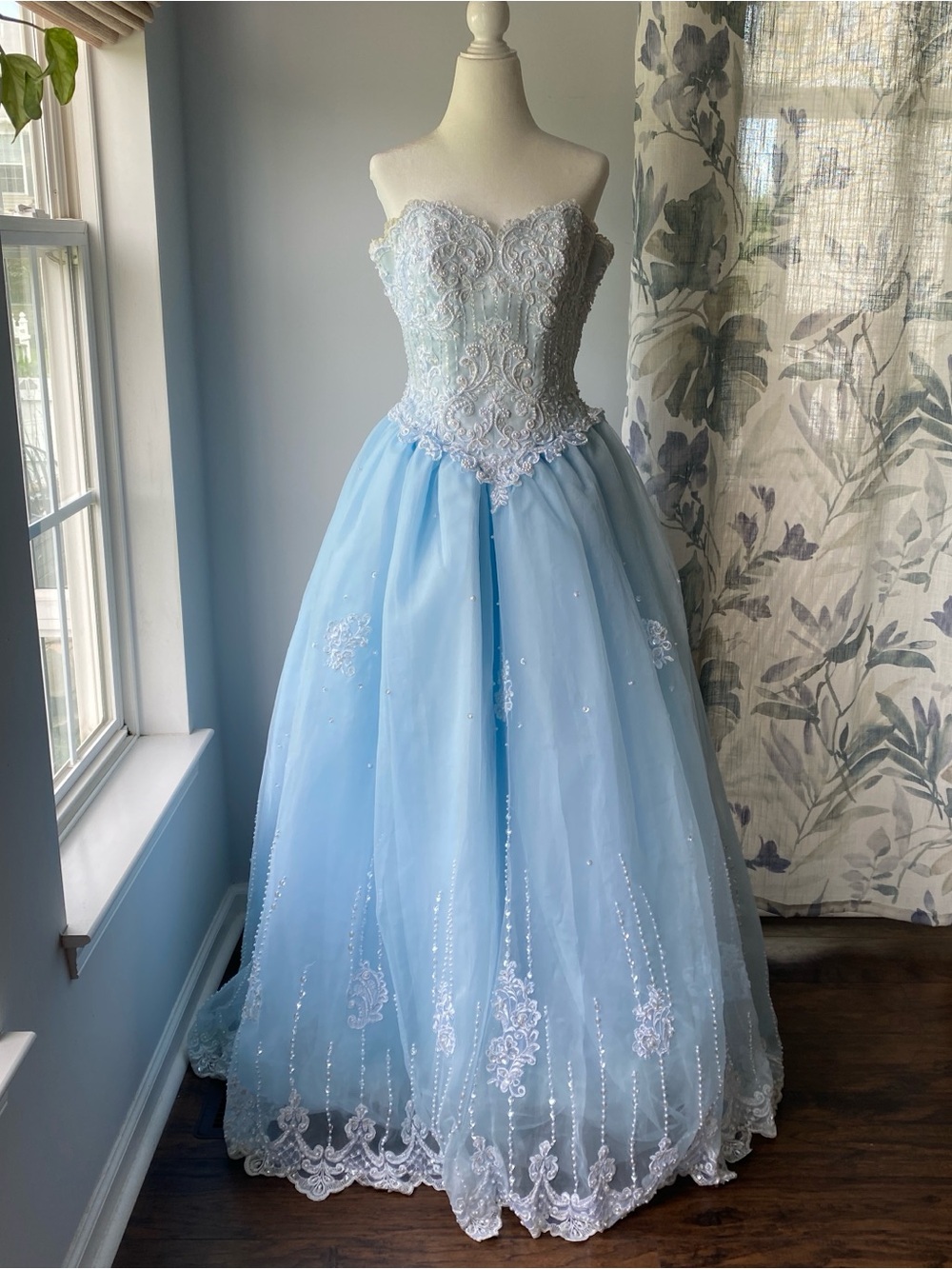 Vintage Y2K Beaded Fairy Cinderella Ball Gown Prom Dress Quinceañera Bridal  4